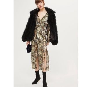 Topshop Dresses - Topshop Metallic Devore Plunge Neck Dress Topshop Dresses - Topshop Metallic Devore Plunge Neck Dress